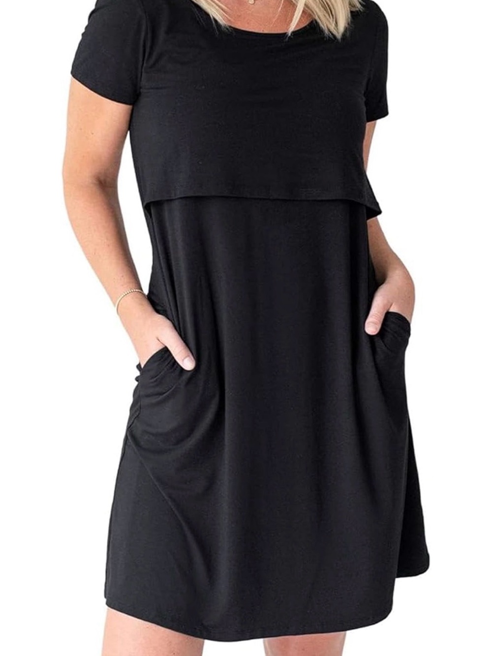 Kindred Bravely Eleanora Ultra Soft Maternity Nursing Dress Black Size Small